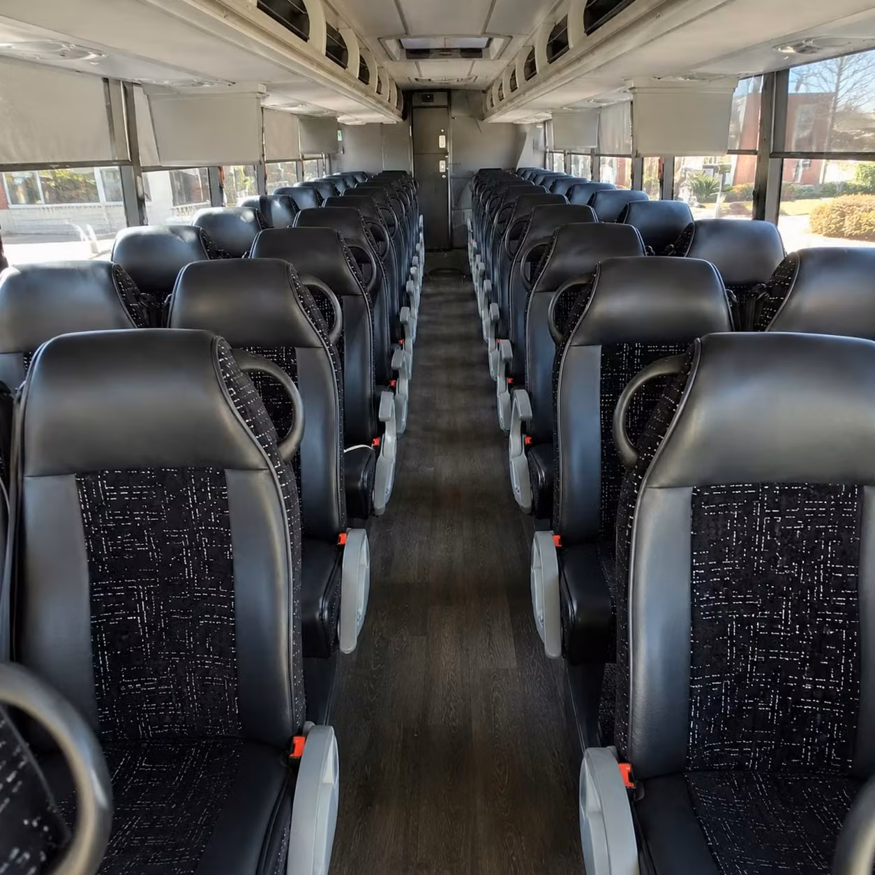 56 passenger charter bus inside