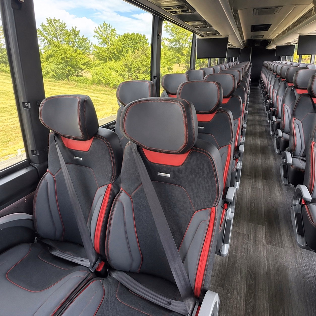 sunrise charter bus inside