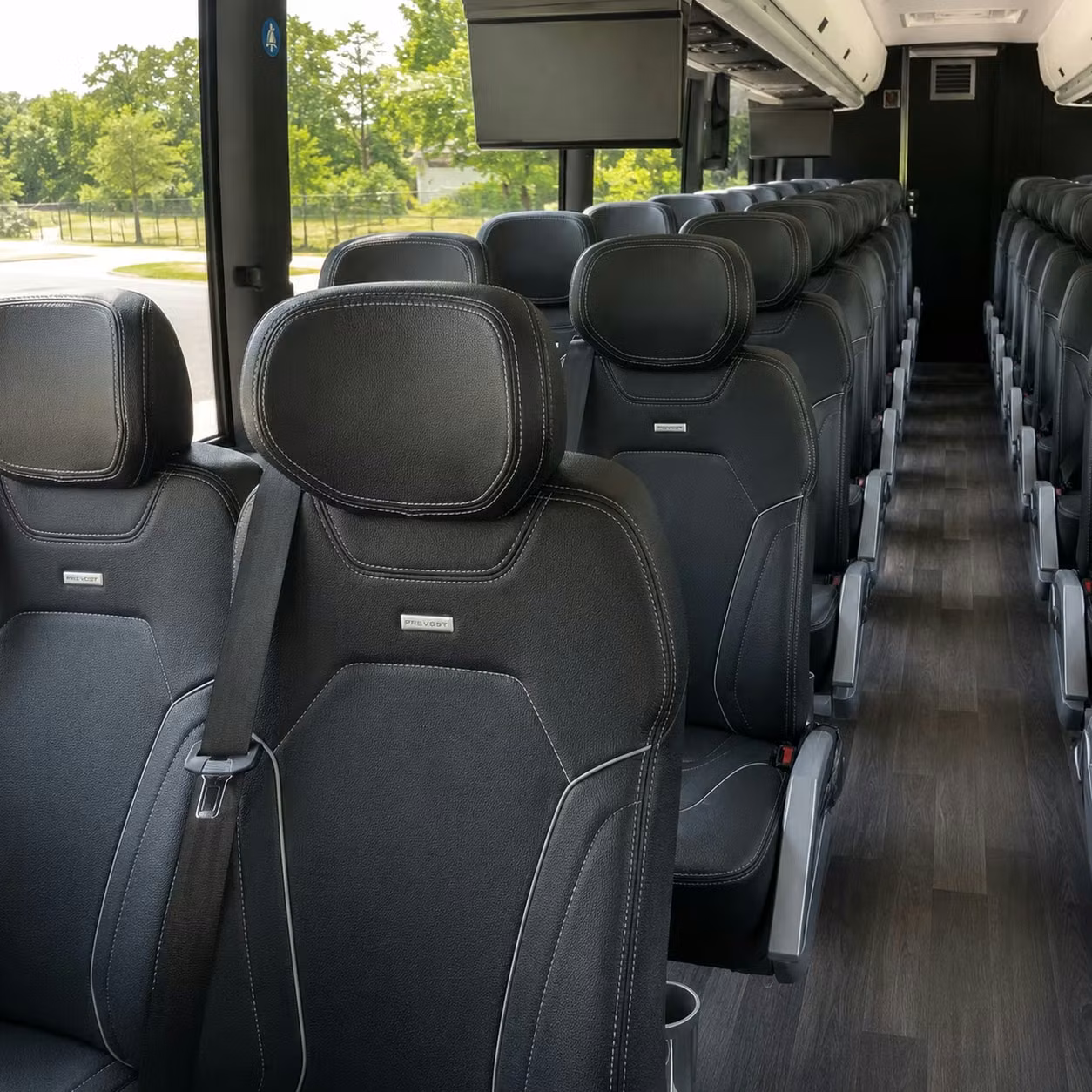 sunrise charter bus rental inside